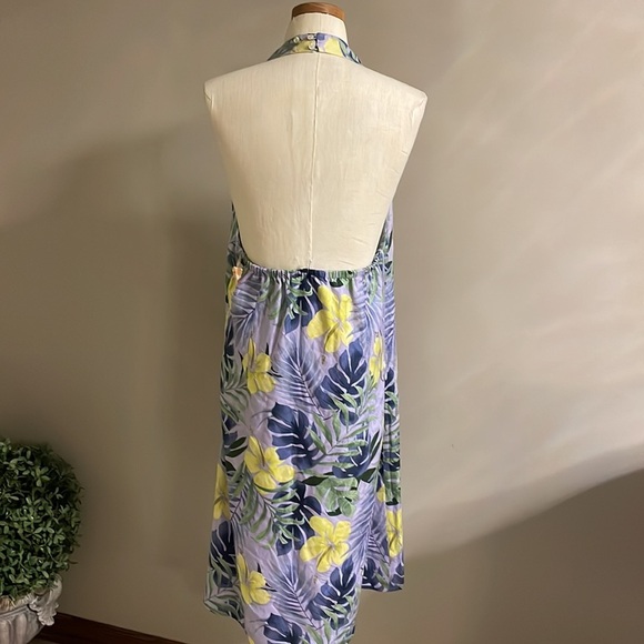 NWT TOMMY BAHAMAS women’s TROPICAL FLORAL SILK Halter Dress zip open back 16 - Picture 2 of 16